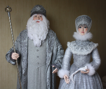 авторская кукла "Дед Мороз со Снегурочкой"